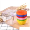 베이킹 몰드 24pcs/set round sile muffin cups 7cm 컵케익 6 컬러 24 pcs 팬 베이크웨어 페이스트리 도구 부엌 액세서리 드롭 배달 dhcng