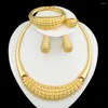 Orecchini di collana set di gioielli per donne in oro rotonde e anelli braccialetti Regali per le vacanze africane Nigeria Accessorio Nigeria