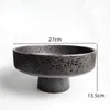 Tallrikar svart keramisk sidfotplatta skålskål dessert dekorativ bordsskiva hållare