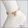 Anklets metall guldskal ankelkedja kvinnor ankletter fot armband kedjor sommarstrand smycken droppfartyg leverans dhfou