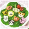 Sushi Tools Cartoon Sushi Maker Diy Rice Ball Bento Mod Vis Egg Star Hart Konijn Roll schimmel 6 stks/Set Drop Delivery Home Garden DHH04