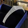 Europeu simples espumante completo zircão nupcial tiaras coroas banhado a cristal casamento hairbands para noivas dama de honra jóias d19011102292719