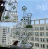 Double recycleur Dab Rigs eau Bongs narguilés Shisha hélice unique moulin à vent en verre Perc conduites d'eau avec 14mm 9.5 ''