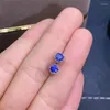 Boucles d'oreilles en Tanzanite naturelle, 4mm, qualité VS, argent 925, bijoux, cadeau d'anniversaire