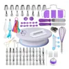 Baking Tools 137pcs/set Turntable Set Decorating Piping Smoother Reusable Kitchen Gadgets Accessories With Cleaning Brush