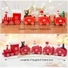 Décorations de Noël Train en bois Joyeux Ornements Décor pour la table de la maison 2022 Noel Navidad Cadeaux de Noël Année