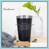 Tazas Taza de cerveza de acero inoxidable 500 ml Letra negra Impreso Cam de viaje Té Leche Tazas de jugo Oficina en casa Taza de regalo Entrega de gota Jardín Ki Dhlme