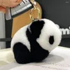 Nyckelringar Söt plysch Panda Keyring Imitation Fur Doll Keychain Car Keys Bag Pendant For Women Girls Jewelry Gift