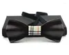 Bow Ties RBOCO3D Wooden Tie Men's Red Wedding Bowties With Box Fashion Casual Luxury Black Wood Vintage For Men Accessory