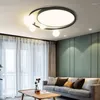 Plafonniers modernes simples LED lumière pour salle à manger salon cuisine chambre déco panneau lampe créative boule de verre ronde luminaires noirs