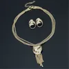 Hochzeitsschmuck Sets 4PCs für Frauen Afrikanische Perlen Twich Choker Halskette Braut Dubai Gold Farbe Schmuck 221109