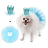 Собачья одежда 2pcs/Set Pet Tutu юбка для пачки милый костюм для вечеринки с короной повязкой для платья на день рождения