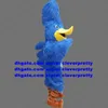 Traje de mascote de pele longa azul Jay Bird Cyanocitta Cristata Eagle Hawk Caractere de desenho animado adulto fofo Banquete de retorno ZX13