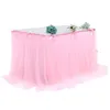 Saia de mesa de mesa saia 280x76cm festa de casamento rosa