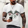 Herr t-skjortor mode sommarskalle hip-hop gata 3D tryck skr￤ck man/kvinnlig t-shirt personlighet trend l￶s ￶verdimensionerad topp xxs-6xl