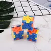 Cubo 3D Labirinto Puzzle Scatola Mente Puzzle Gioco Blu Giallo Arancione Giocattolo Cervello Giochi manuali Sfida Fidget Giocattoli Equilibrio Educativo per bambini