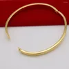 Bangle Womens Thin 18k Gold Classic Oval Plain Smooth Armband Fashion Jewelry Gift 50mm 59mm