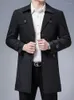 Trenchs d'hommes Hommes Automne Business Casual Costume Collier Mi-Longueur Coupe-Vent Lâche Coupe-Vent 4 Couleurs En Option Grande Taille M-8XL