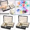 Jewelry Boxes Jewelry Boxes Simboom Box Organizer For Women Girls 2 Layer Large Men Storage Case Pu Leather Display Jewellery Hold230A