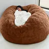 Chair Covers 5FT Storage Bean Bag Cover No Filler Soft Fluffy Beanbag Stuffable Round Lazy Sofa Bed