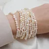 Ręcznie robione bransoletki Bransoleta Naturalna 4-5 mm wielokolorowa barokowa perła 20 cm dla kobiet prezent mody biżuterii