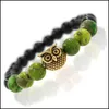 Perlé Nouveau Hibou Pierre Naturelle Perles Bracelet Bracelet Pour Hommes Femmes Yoga Lava Bijoux Accessoires De Mode Amoureux Will Et Sandy Drop De Dhxf9