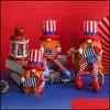 Autres fournitures de fête festive Fête américaine Gnome Jour de l'indépendance patriotique Nain Ornements scandinaves 4ème de JY Home Desktop D Dhrw6