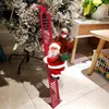 Plush dockor Gift Electric Climbing Ladder Santa Claus Christmas Ornament Decoration for Home Tree Hanging Decor with Music 221109