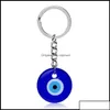 Key Rings Jewelry Turkish Evil Blue Eye Keychain Car Ring Amet Lucky Charm Hanging Pendant Jewerly Drop Delivery 2021 Otetk