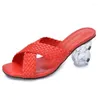 Dress Shoes 2022 Casual Cross Strap Fashion Luxury Square Toe Solid Color Ladies Slippers en Sandalen Zomer Hoge hakken