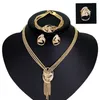 Hochzeitsschmuck Sets 4PCs für Frauen Afrikanische Perlen Twich Choker Halskette Braut Dubai Gold Farbe Schmuck 221109