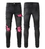 Jeans firmati da uomo Jeans paige patchwork slim Pantaloni amirs con motivo a stelle denim Lettere Strappate Tattered Knee Ripped for Man Skinny Straight