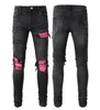 Patch Amari Amirl Amirlies Am Amis Imiri Amiiri High Street Washed Jeans Hosen für Damen Stickerei Loch Herren und Damen Übergröße Zerrissen Größe 3040 Streetwear Al EILF