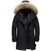 Men's Down Parkas Real Fur Collar Jacket Hooded Warm Winter Coat Men 90% White Duck Long Parka Hight Quality Man Overcoat 221110