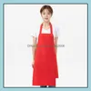 Förkläden Mticolor Förklädet Solid Color Big Pocket Family Cook Cooking Home Baking Cleaning Tools Bib Art Drop Delivery Garden Textiles DH1EB