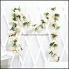 Fleurs décoratives couronnes 2 2M fleur artificielle vigne tissu Rose lierre vignes suspendus guirlande décorations fête de mariage jardin décor Dhir0