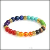 Beaded 8Mm Beaded Strands Mens Bracelets 7 Chakra Healing Reiki Prayer Natural Stone Charm Nce Yoga Bracelet Hip Hop Jewelry Drop Sh Dhub6