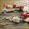 Urok bransolety Chiny ludowe ceramiczne bransoletki koraliki kwiatowo robocze biżuteria łańcuch łańcucha urok bransoletka dla kobiet mieszaj 9 colors hurtowa dhdih