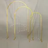 Decoración de fiesta, 3 uds., conjunto de arco de boda de oro brillante, pantalla, soporte de flores, globo de fondo, decoración de cumpleaños para el hogar, dorado