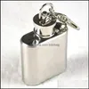 Hip Flasks 1 Unze 28 ml Edelstahl Mini Hip Flask mit Schlüsselbund Tragbare Party Outdoor Weinflasche Schlüsselanhänger Drop Lieferung nach Hause Ga Dhame