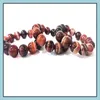 Pulseira de fios de ￡gata listrado de caf￩ roxo com mi￧angas bracelete de 8 mm de 10 mm de sardonyx redondos pedras china j￳ias gotas de atacado entregar dhz7x
