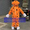 Oranje geel pantera pardus cheetah mascotte kostuum luipaard panter pard karakter amusement animatie ZX616