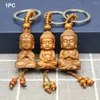 Keychains Natural Three-Dimensional Art Lightweight Buddha Wood Keychain Accessories Pendant For Car Jewelry Craft Men Women