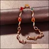 Perlen Perlen Stränge Kristall Rose Vergoldet Armband Farbe Glas Stein Glück Handgelenk Kette Einstellbar Hand Schmuck Geschenk Für Frauen G Dhzpr