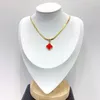 Fashion Classic4Four Leaf Clover Neckor Pendants MotherofPearl rostfritt stål pläterat 18K för Womengirl Valenentine039S MO4199194