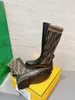 Femmes Designers Bottes En Cuir Martin Cheville Chaelsea Boot Mode Vague Couleur Caoutchouc Semelle Élastique Sangle Plate-forme De Luxe PNEU Bottega -N158