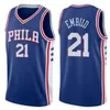 Joel 21 Embiid Basketball Jersey Mens Allen 3 Iverson 0 Tyrese Maxey city shirts jersey blue white navy