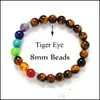 Beaded Natural Stone Beaded Strands Bracelet Turquoise Tiger Eye Red Agate Amethyst Imperial Jasper Writs Bracelets Fashion Jewelry Dhfko