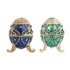 Ювелирные мешки сумки U2JF искусственное пасхальное яйцо ручное эмалированная эмалированная коробка Faberge для ожерелья браслет безделушки домашний настольный декор270O
