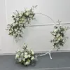 Fiori decorativi Matrimonio personalizzato Arco Decorazione Puntelli floreali Artificiale Crescent Flower Row Ball